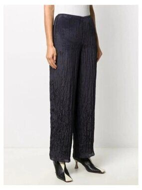 NWT VINCE Creased Straight Leg Trousers Size Large Marine Blue